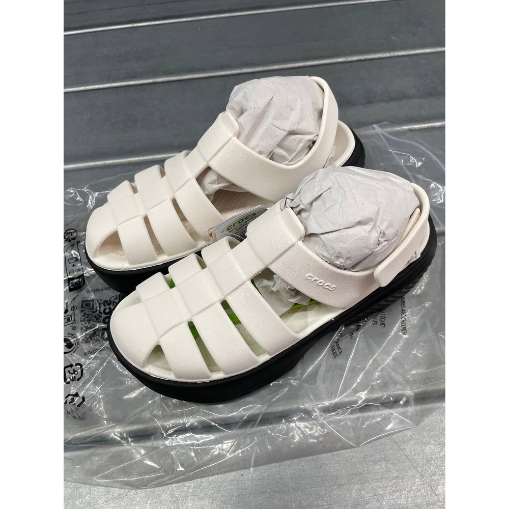 Crocs Stomp Fisherman Platform Sandals in Chalk White Womens‎ Size 7 New